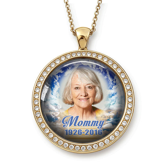 Personalized Photo Necklace With Memorial Years and Quotes