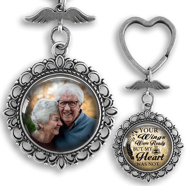 Your Wings Were Ready But My Heart Was Not - Two Sided Personalized Photo keychain