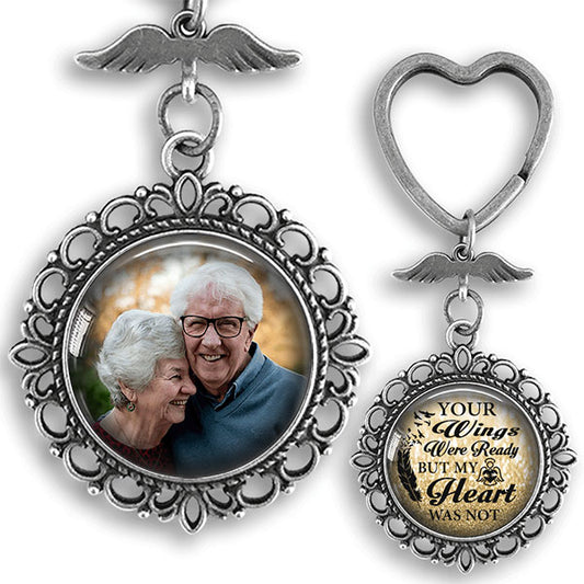 Your Wings Were Ready But My Heart Was Not - Two Sided Personalized Photo keychain