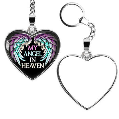 My Angel in Heaven - Personalized Two-Sided Photo Keychain or Necklace