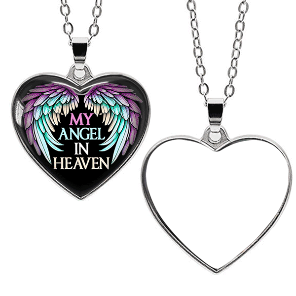 My Angel in Heaven - Personalized Two-Sided Photo Keychain or Necklace