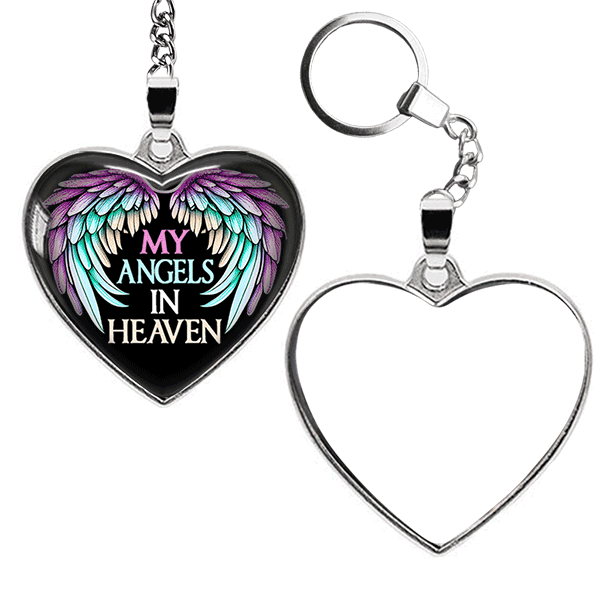 My Angel in Heaven - Personalized Two-Sided Photo Keychain or Necklace