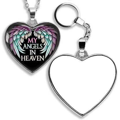My Angel in Heaven - Personalized Two-Sided Photo Keychain or Necklace
