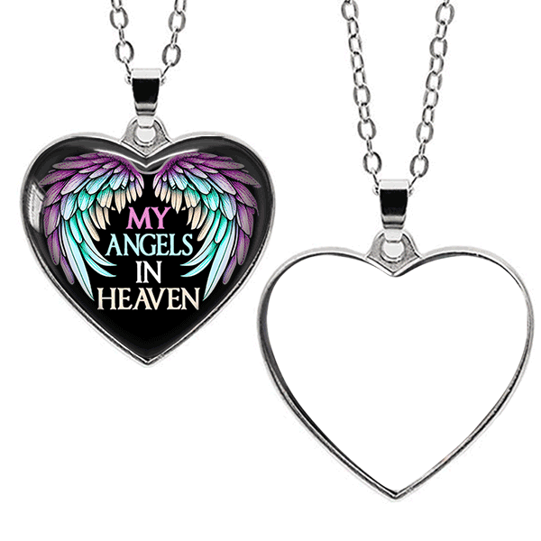 My Angel in Heaven - Personalized Two-Sided Photo Keychain or Necklace