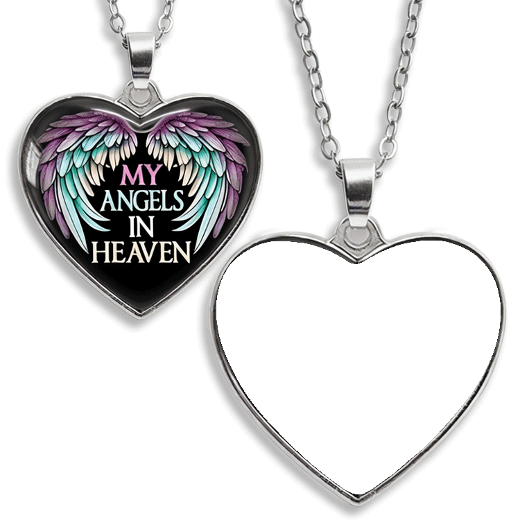 My Angel in Heaven - Personalized Two-Sided Photo Keychain or Necklace