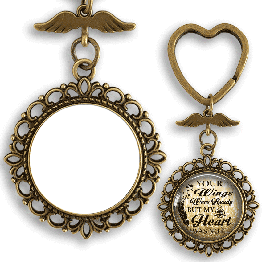 Your Wings Were Ready But My Heart Was Not - Two Sided Personalized Photo keychain