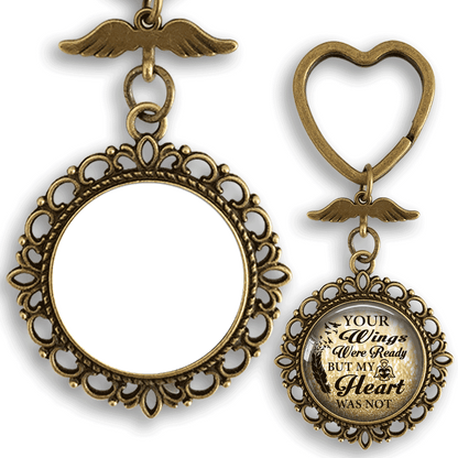 Your Wings Were Ready But My Heart Was Not - Two Sided Personalized Photo keychain