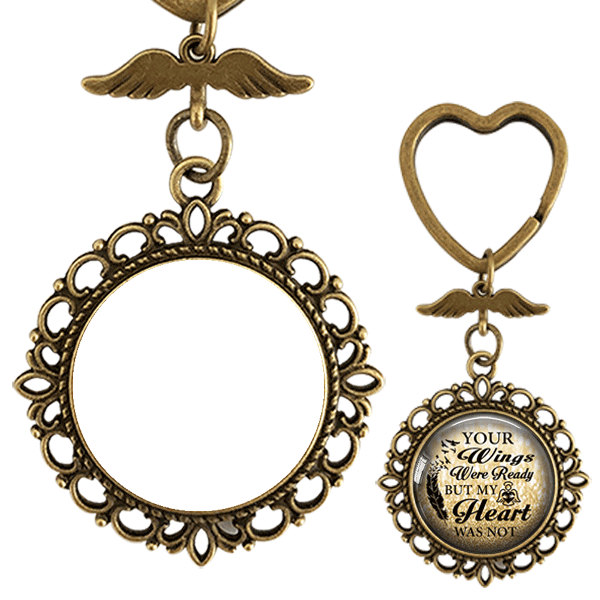 Your Wings Were Ready But My Heart Was Not - Two Sided Personalized Photo keychain