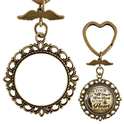 Your Wings Were Ready But My Heart Was Not - Two Sided Personalized Photo keychain