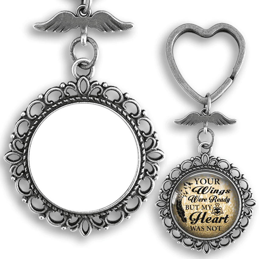 Your Wings Were Ready But My Heart Was Not - Two Sided Personalized Photo keychain