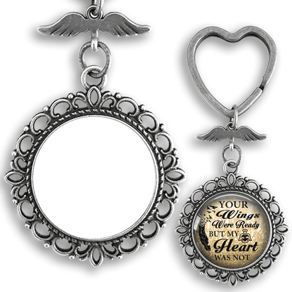 Your Wings Were Ready But My Heart Was Not - Two Sided Personalized Photo keychain