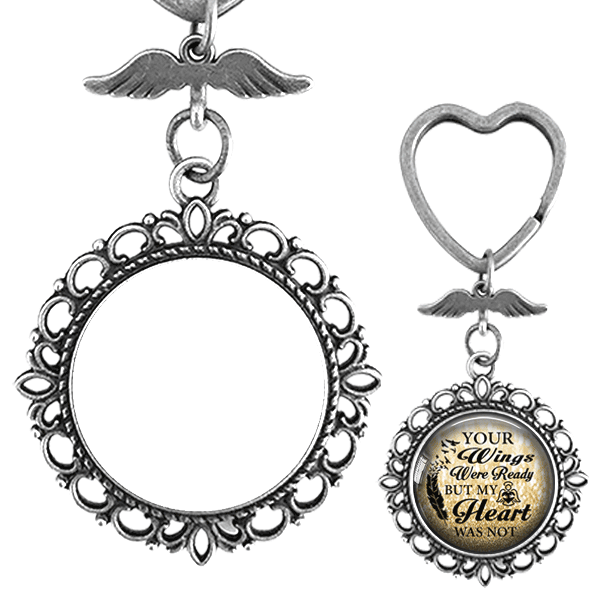 Your Wings Were Ready But My Heart Was Not - Two Sided Personalized Photo keychain