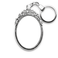Vintage Silver Oval Keychain B