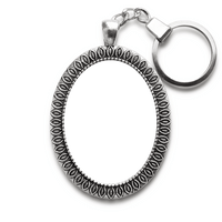 Vintage Silver Oval Keychain C
